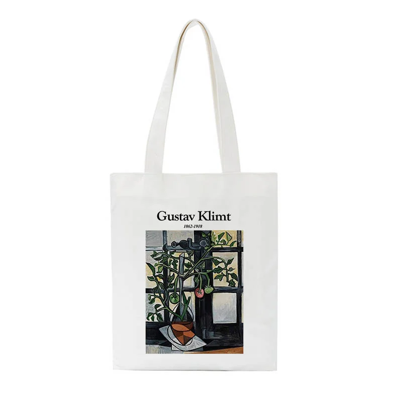 

Shopping Bag Shoulder Canvas Bag Gustav Klim Summer Handbag Sell Well Shopper Bags Casual Harajuku Art Gothic Student Book Bag