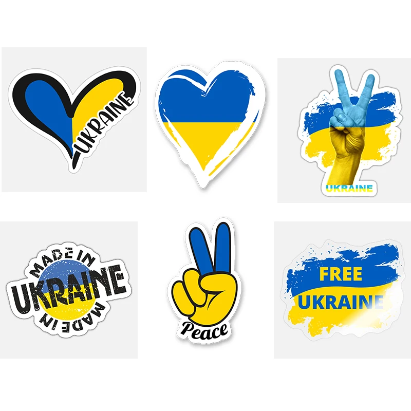 

V1393# For Coat of Arms of Ukraine Car Sticker Map Decal Ukrainian National Emblem Decals Ukraine Flag Trident Car Accessories