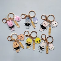 stray kids cartoon keychain skzoo acrylic double sided keychain accessories backpack pendant jewelry peripheral fan gifts