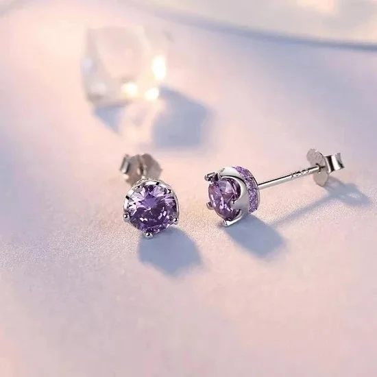 

Amethyst Gemstone Necklace-Earring Set-Crown Model