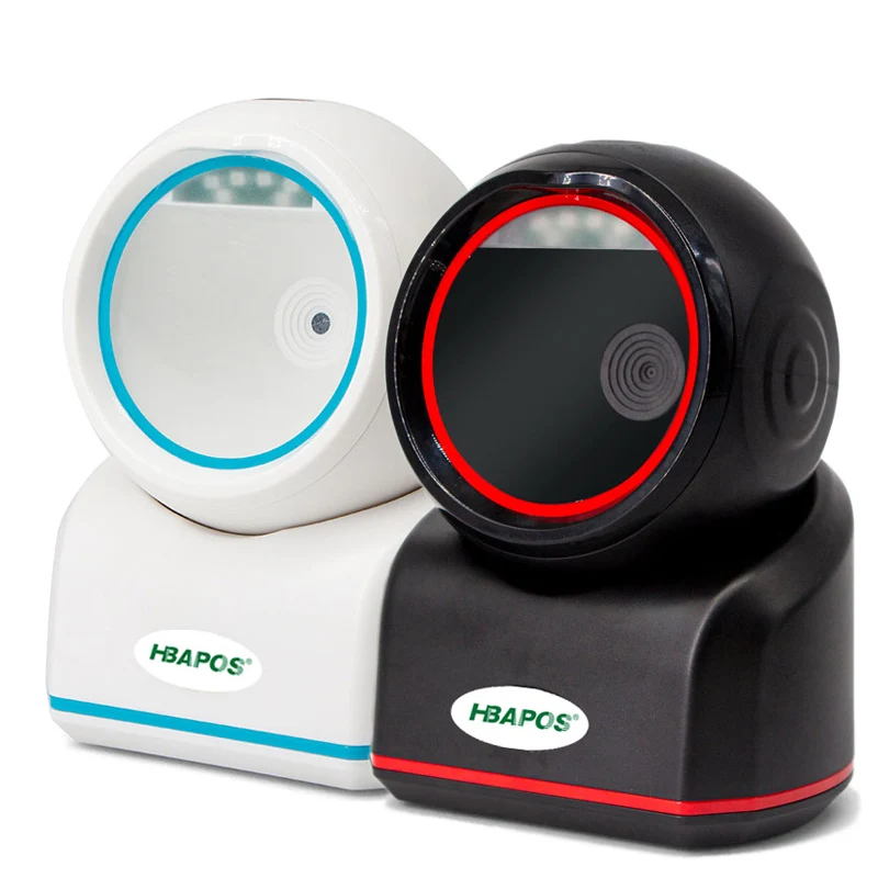 

Omnidirectional Hands-Free USB Reader Automatic Image Sensing 2D Desktop Barcode Scanner Black White