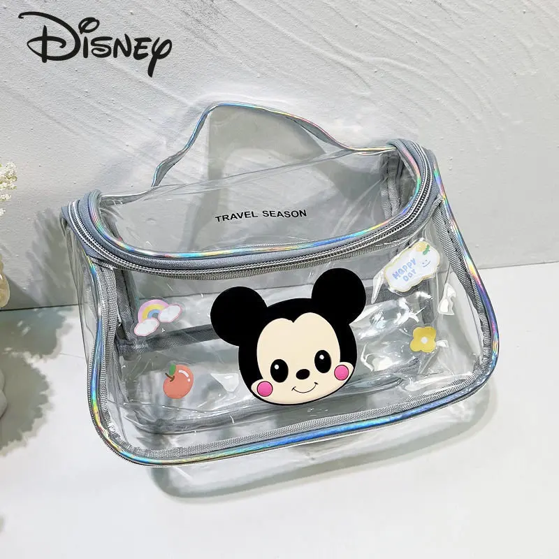 Disney New Cartoon Large Capacity Cosmetic Bag Transparent Colorful Cute Wash Bag High Quality Waterproof Cosmetic Storage Bag