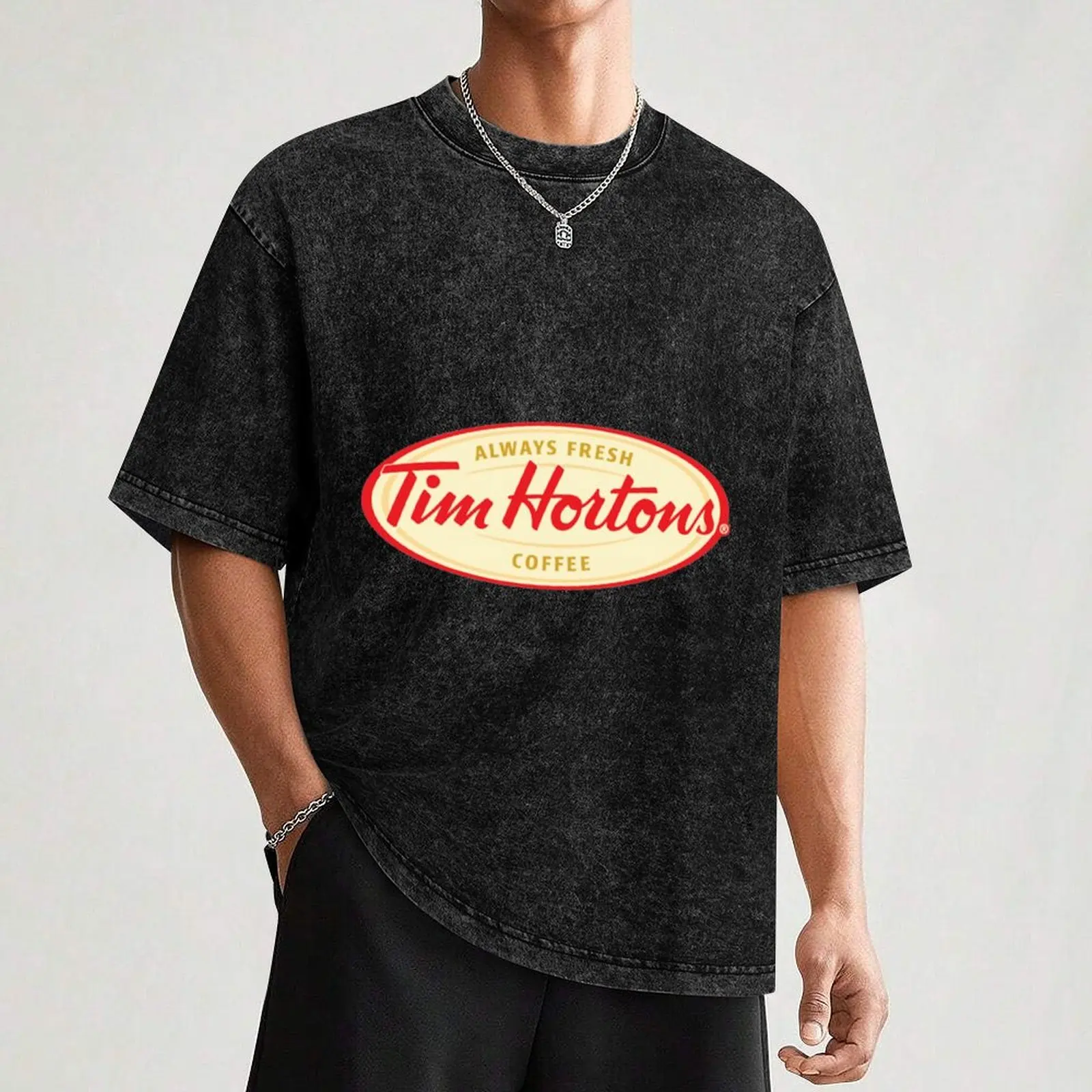 Мужская футболка Tim Hortons черная хлопок