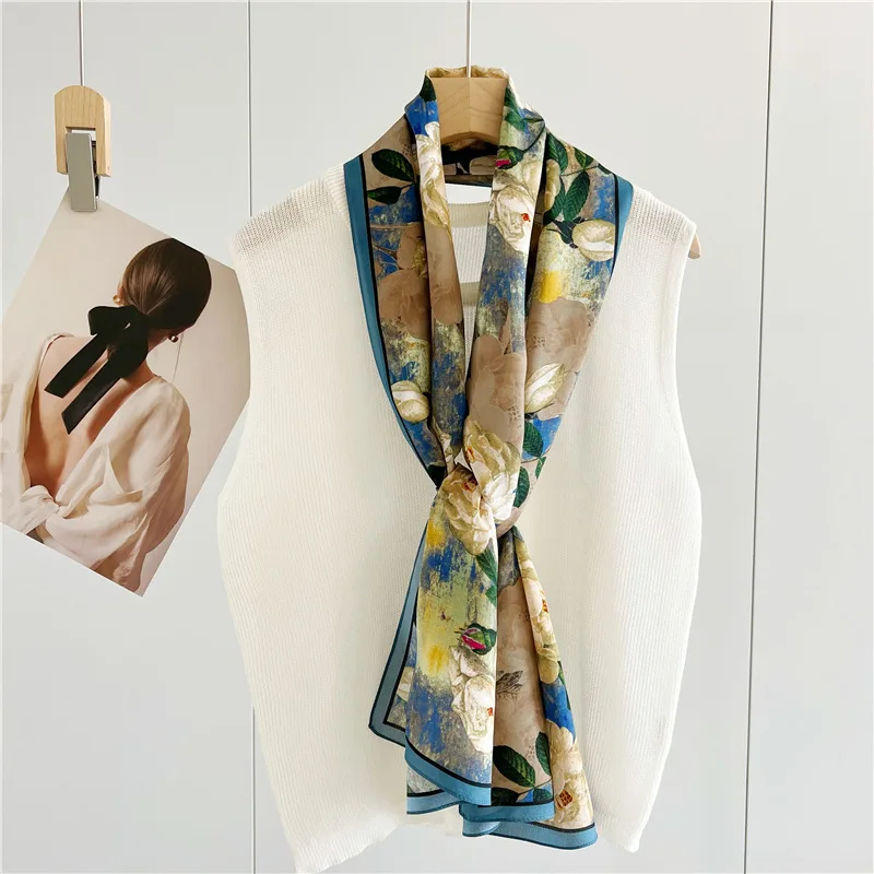 

New 100% silk scarf Women Scarfs Foulard Female Bandana Shawl Scarves sjaals Brand High Quality Wrap Pashmina Bufandas Hijab