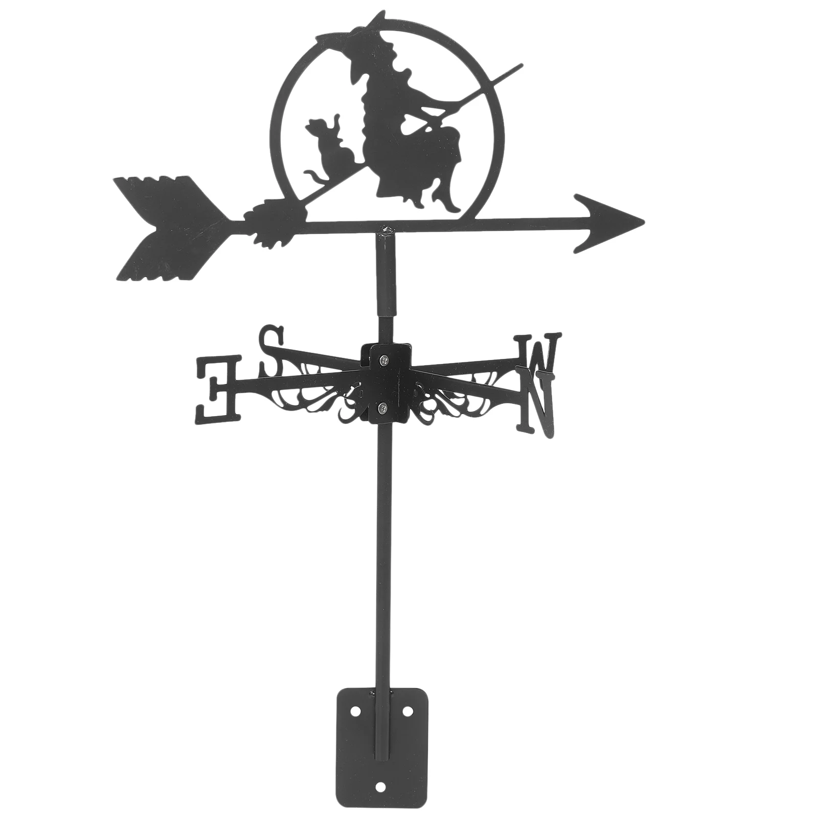 

Roof Weathervane Ground Outdoor Supplies Farmhouse Decoration Metal Witch Creative Wind Direction Indicator Craft Mount
