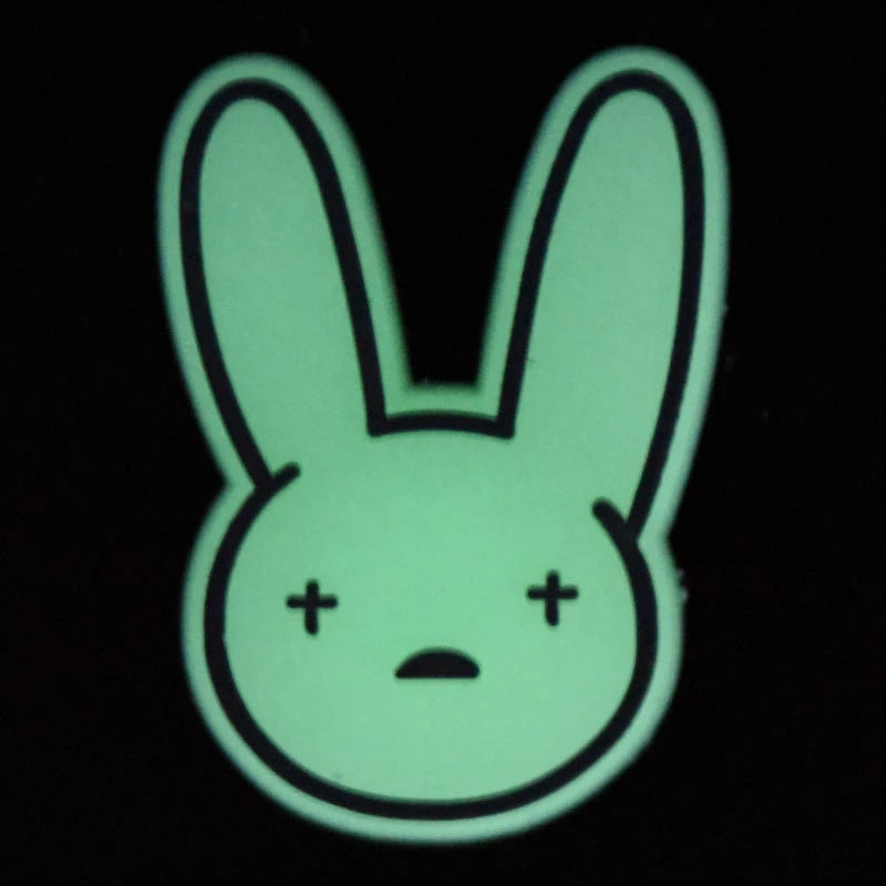 1pcs Luminous Bad Bunny Croc Charms PVC Glow in the dark Shoe Decorations for Clogs Sandals Wristband Accessories Party Gifts