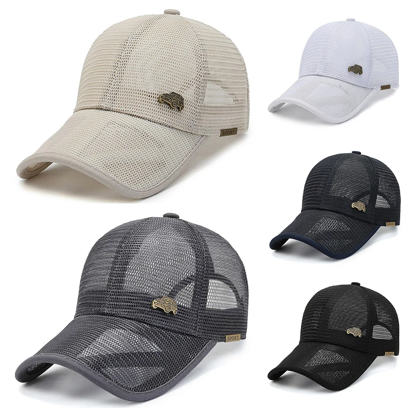 

Men's Hats Full Hollow Out Summer Baseball Cap Adjustable Sports Man Caps Breathable Baseball Cap For Fishing Luxury Hat