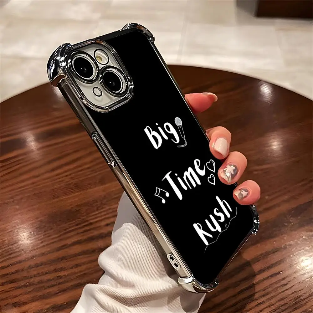 Фото Чехол для телефона Pop B-Big Time Rush для iPhone 17 Pro Max, 15 Pro, 16, 14 Plus, 12, 13, 11 Pro, с гальваническим покрытием, мягкий корпус. №2