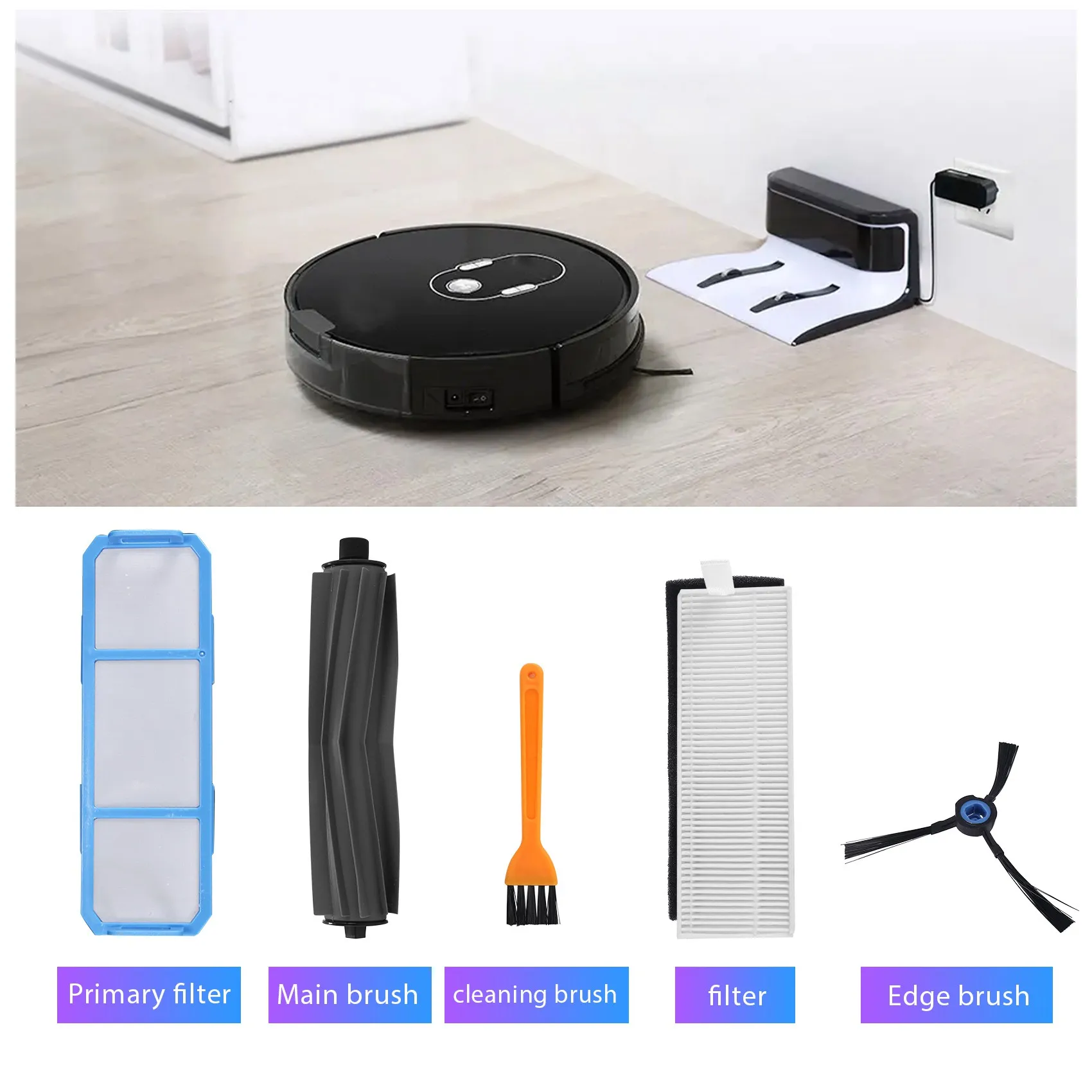 For Silvercrest SSR1 SSRA1 ILife A9S A9 A7 Robot Vacuum Cleaner Main Brush Side HEPA Filter Parts Replacement