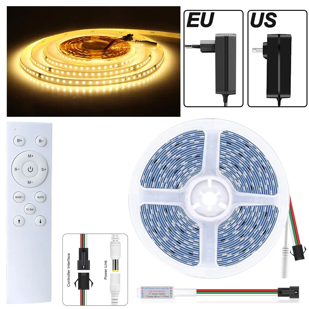 

Гибкая светодиодная лента 24В 120LED/м белая/теплая 3000K/6000K с пультом 12 клавиш