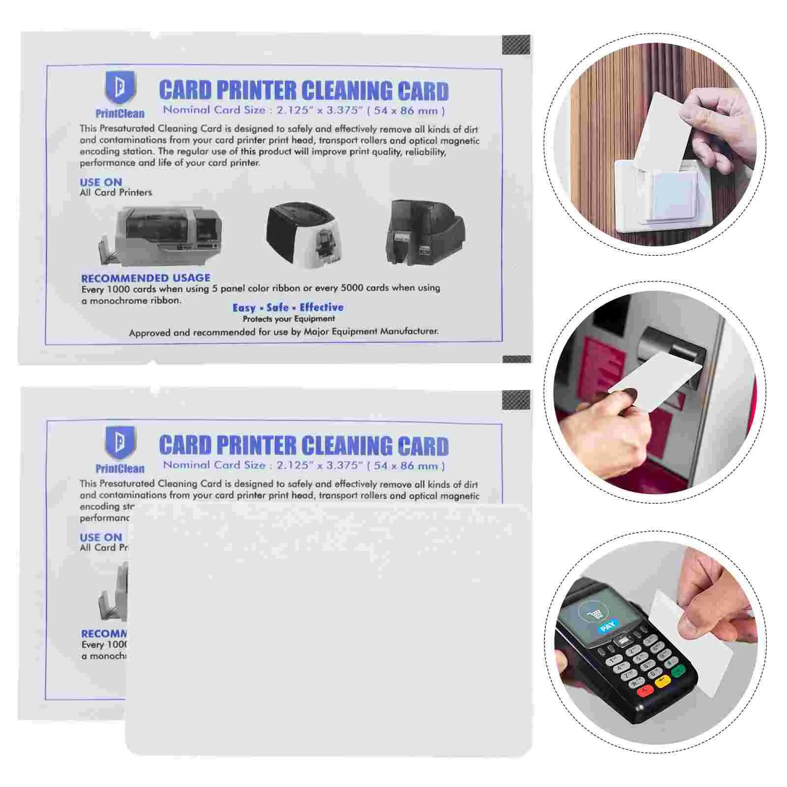 10-шт. чистящая карта многоразовая двухсторонняя клемма Pos очиститель аксессуар