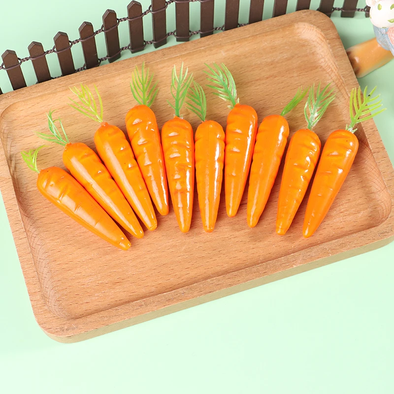 10Pcs Easter Artificial Carrot Mini Foam Vegetable Fruits Happy Easter Decoration Ornament For Home Table Kids DIY Crafts