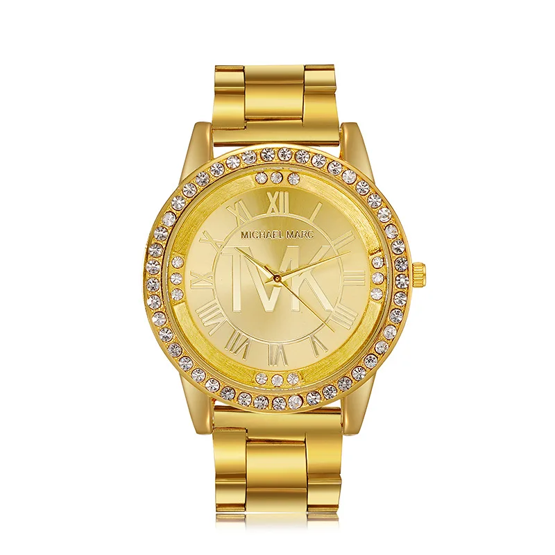 

Часы наручные TVK женские кварцевые, роскошные брендовые водонепроницаемые золотистые цифровые, с браслетом из нержавеющей стали с ромбовид...