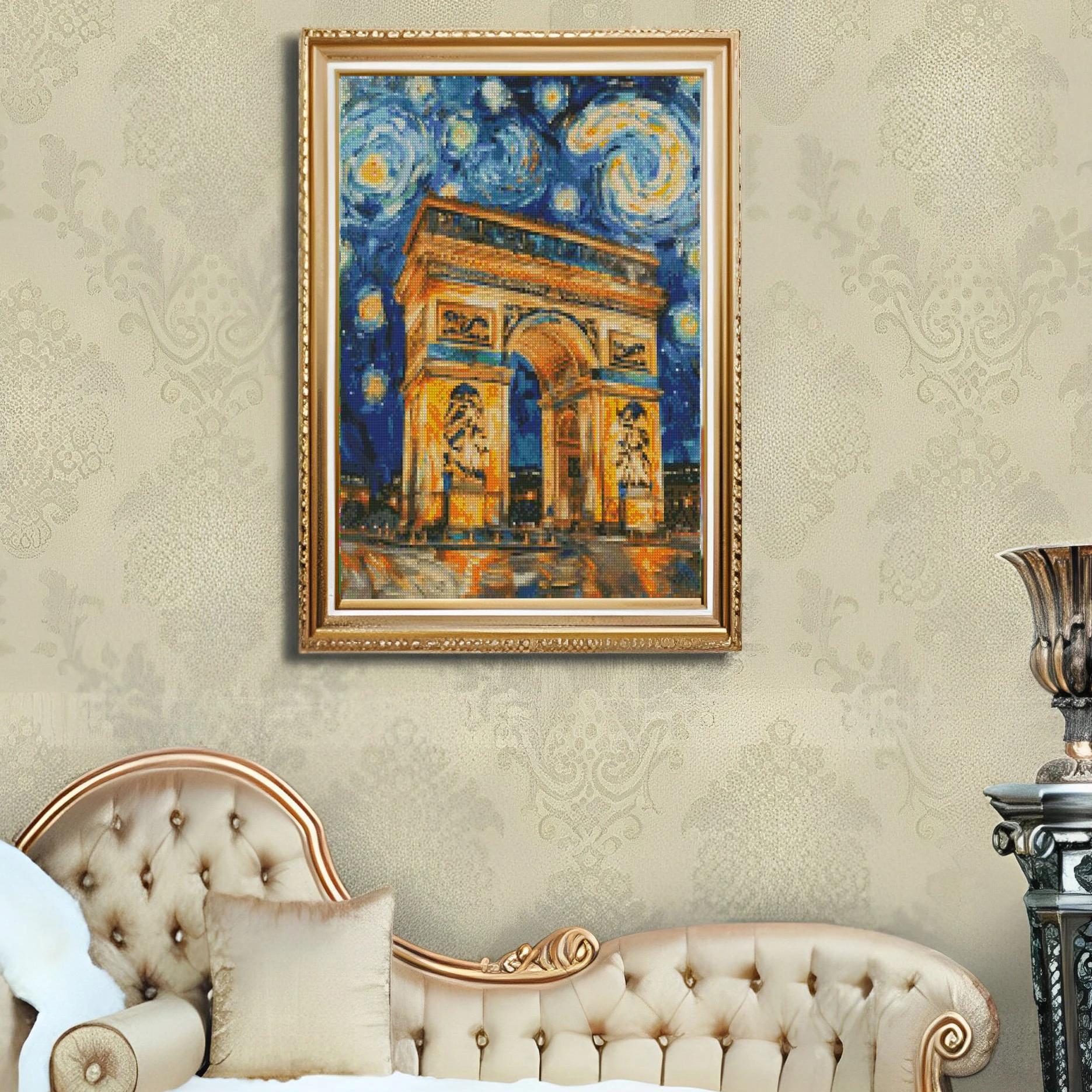 Набор для вышивки крестиком дверь под звездным небом пейзаж рисование ниток