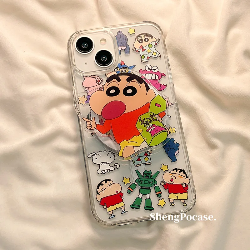 Crayon Shin-Chan Iphone 15 Pro max 12 13 14 милый чехол для мобильного телефона с магнитным