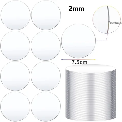 Круглые акриловые диски толщиной 2/3/4/6 дюйма, 2 мм, 10/50 шт., прозрачные акриловые круглые чистые диски для художественных проектов, живописи, рукоделия