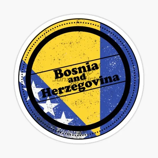 Фото BIH флаг Боснии и Герцеговины, креативные виниловые самоклеящиеся ПВХ для украшения стены, окна, автомобиля, фургона, грузовика, велосипедного шлема, наклейки №5