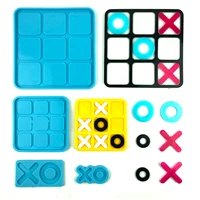 tic tac toe ox grid chess game crystal glue silicone mold diy resin uv epoxy crafts casting jewelry making finding accessories