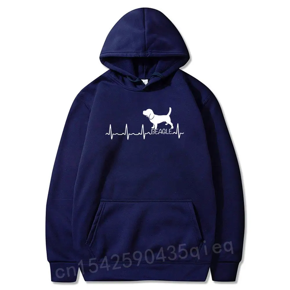 

Men Hooded Heartbeat Beagle Vintage Hoodies Long sleeve Funny Sweatshirt For Dog Lover Crewneck Plus Size Hoodies