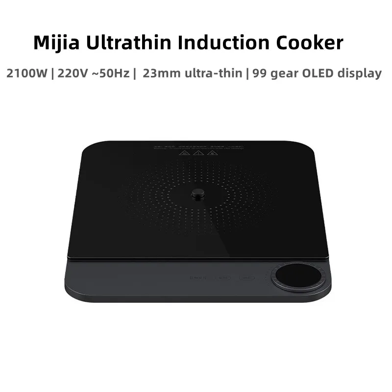 

Mijia 23mm Ultra-thin Induction Cooker Household 2100W Hot Pot 99 Gears OLED display Electric Hob Cooktop Stove Black