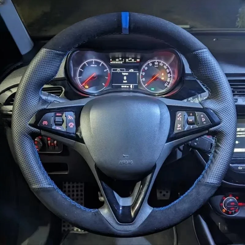 Чехол на руль автомобиля из углеродного волокна для Opel Astra(K) Corsa(E) Crossland X Grandland