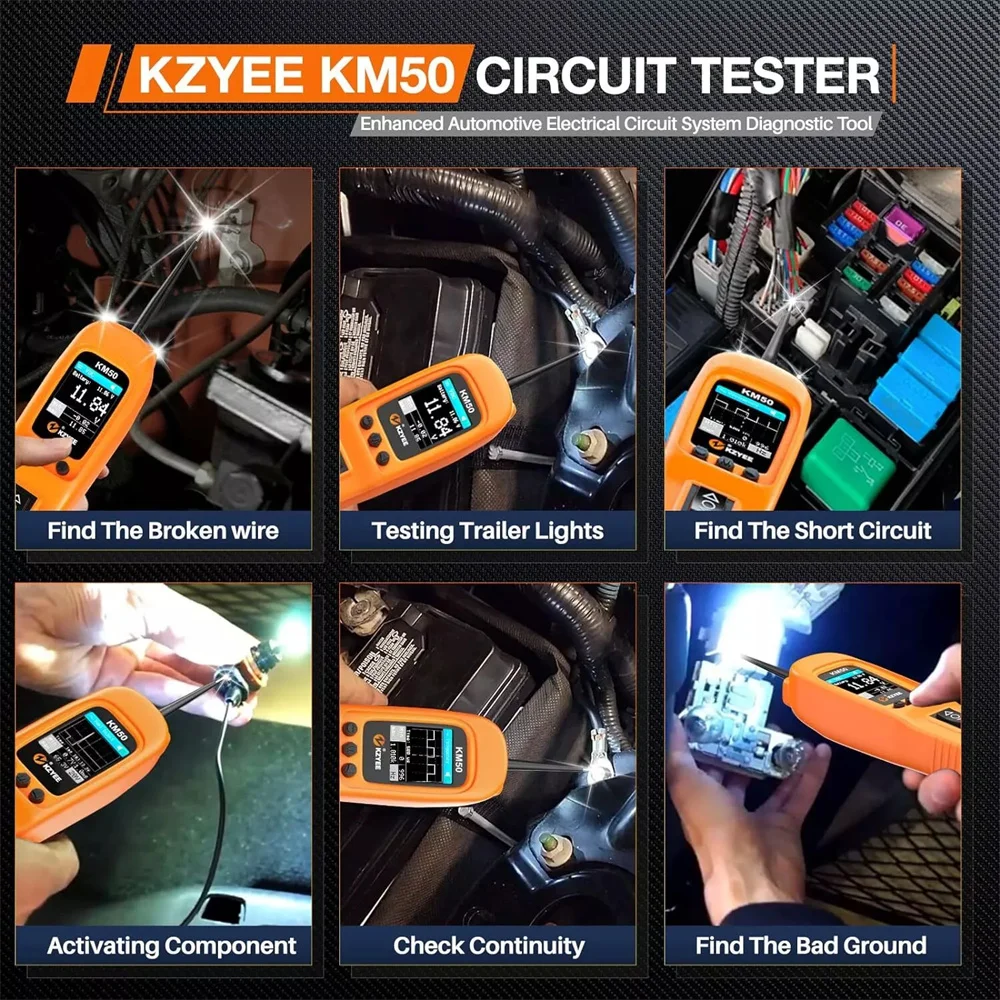 Комплект зондов для обнаружения электрической цепи KZYEE KM50 12 В/24 В