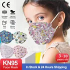 Маски kn95 для детей, для девочек и мальчиков, цветная дышащая маска для лица с мультяшным принтом единорога, маски n95