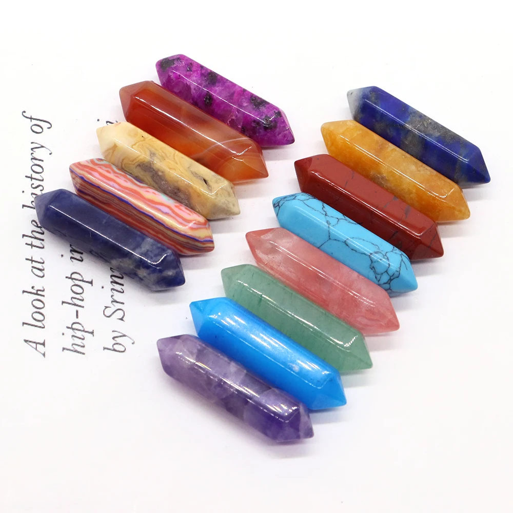 

5pcs/Lot Natural Hexagonal Column Healing Stone Rose Quartz Point Wand Energy Crystal Ore Mineral Crafts Home Office Decoration