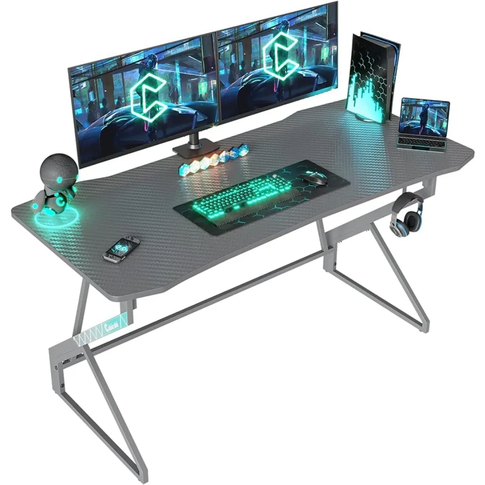 

Простой игровой стол CubiCubi Z-образная 40-дюймовая игровая рабочая станция, домашний компьютер, поверхность из углеродного волокна, игровой Настольный ПК стол