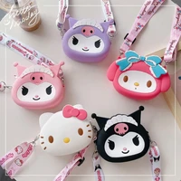 kawaii anime sanrio hello kittys kuromi my melody cute silicone bag girly cartoon fashion periphery bag handbag toys gift