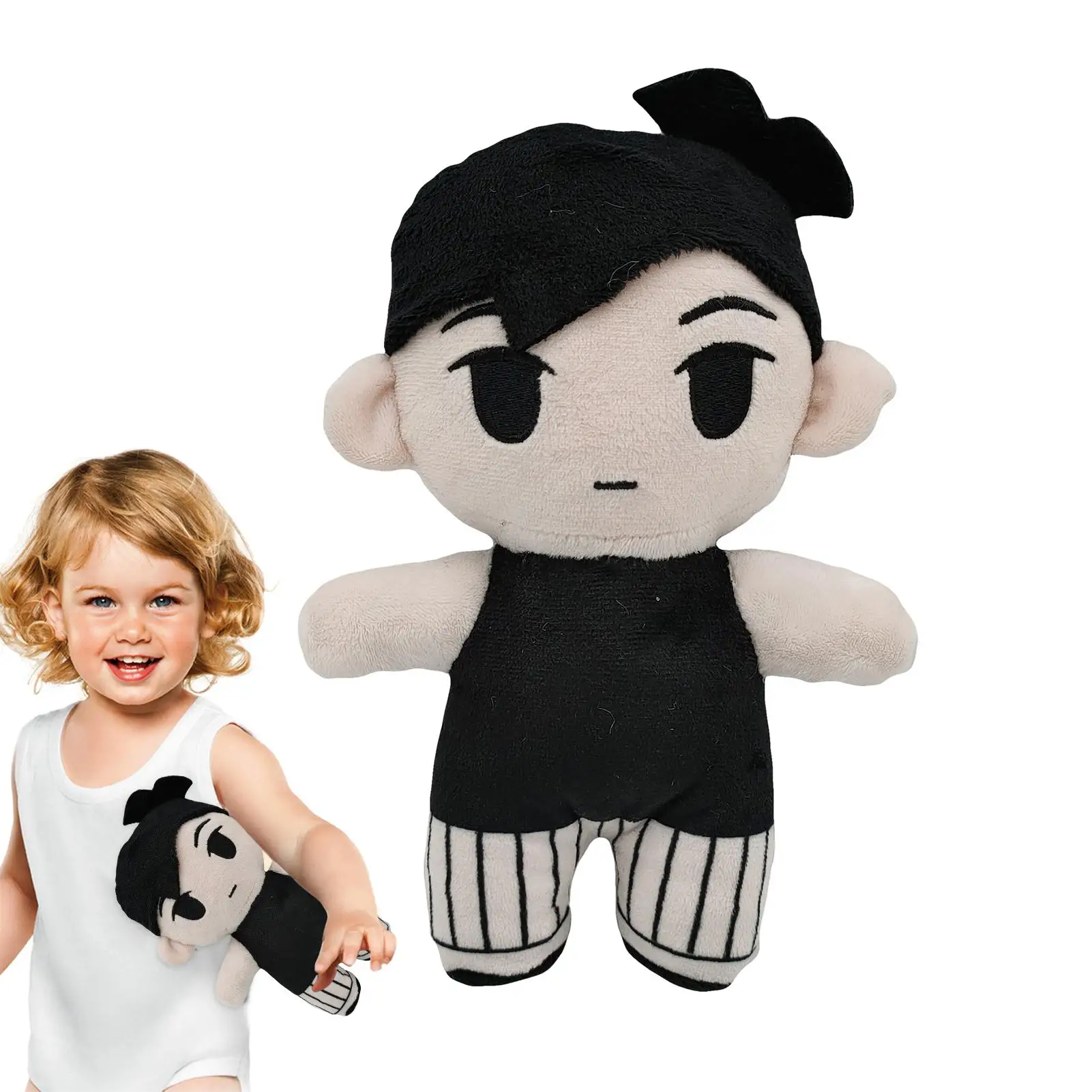 

Sunny Plush Toy Cute Omori Stuffed Doll Black Hair Figure Stuffed Cartoon Action Figure Good Elasticity With 3D Visual Effects