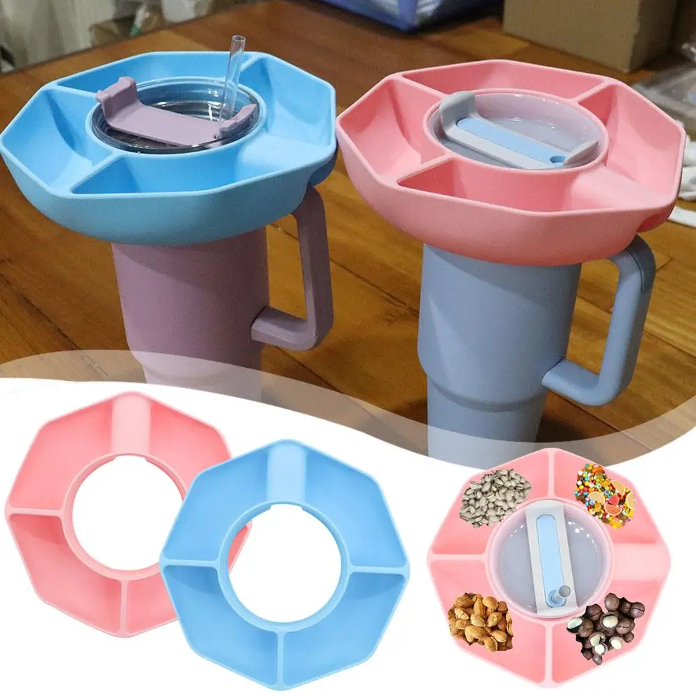 

Silicone Snack For Stanley Cup 40 Oz Reusable Snack Container 4 Compartment Snack Platters Cup Snack Bowl Cup Holder Food T N5T7