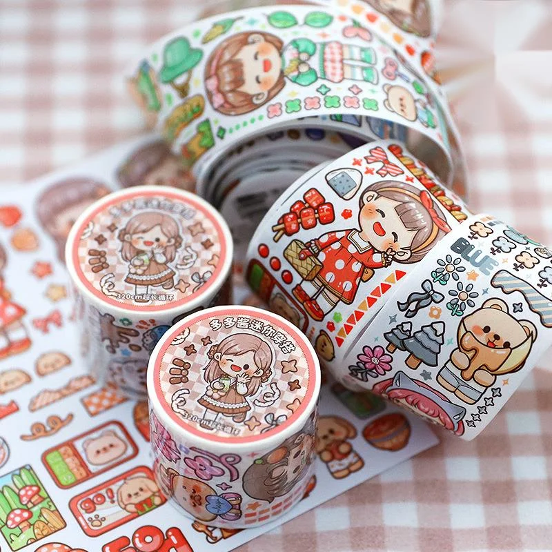 

4cm*5m Washi Tapes School Supplies Masking Adhesive Oil Journal DIY Cartoon Hand Account Scrapbooking Washi Sticker Tape New