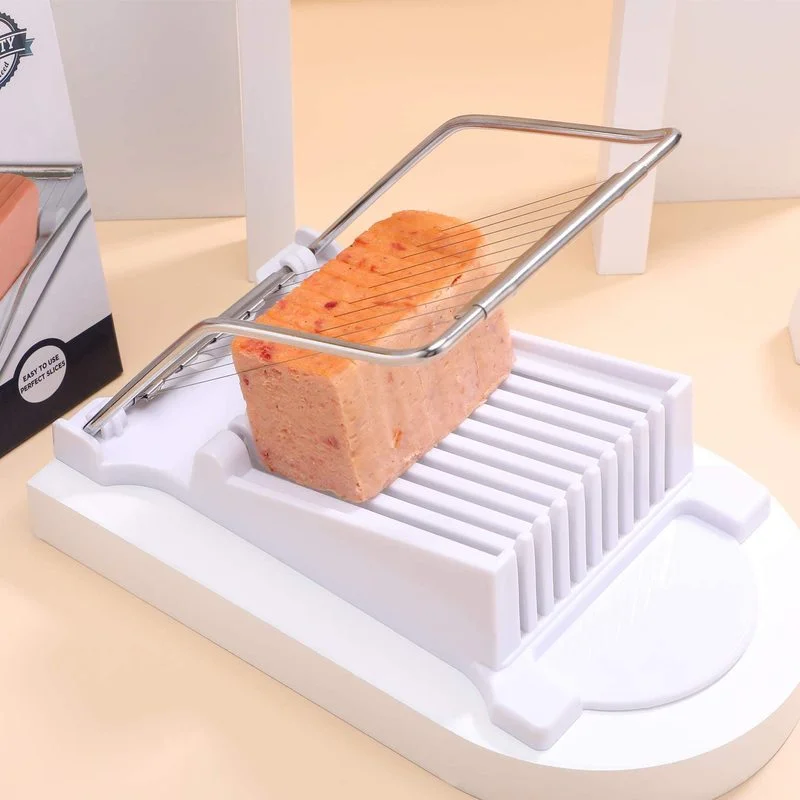 Многоразовый нож для ланч-мяса Spam Slicer из нержавеющей стали с 10 проволочными лезвиями для нарезки яиц, фруктов, лука, мягкой еды и ветчины.