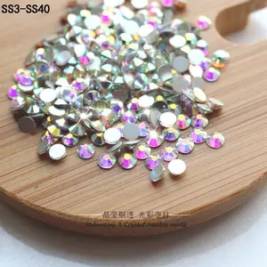QIAO Glitter Rhinestones Crystal AB SS3-SS50 Non Hot Fix FlatBack Strass Sewing  Fabric Garment Rhinestone Nail Art Stone