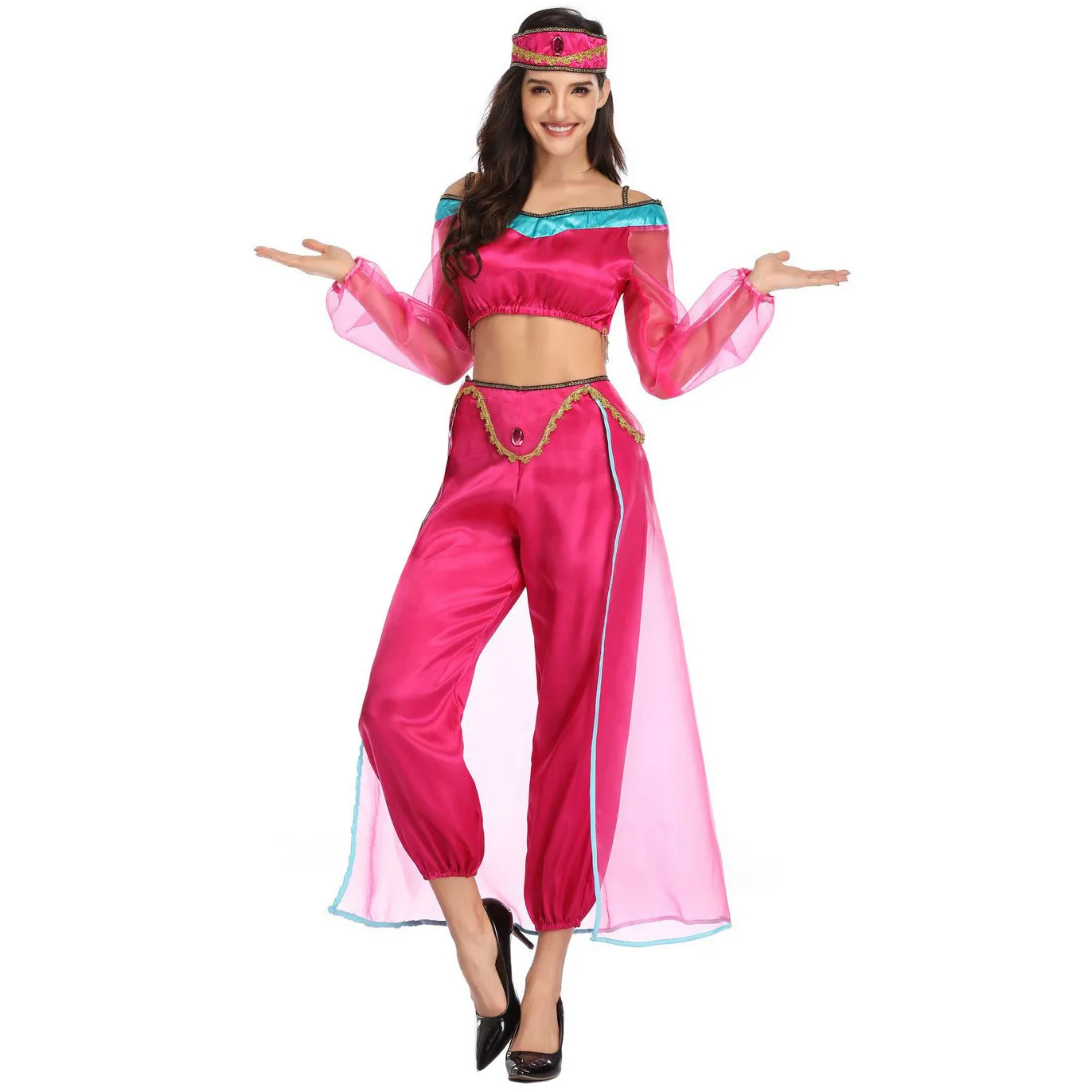 

Аниме Aladdin Косплей Принцесса Жасмин женское платье для танца живота комплект одежды костюм волшебная лампа Хэллоуин