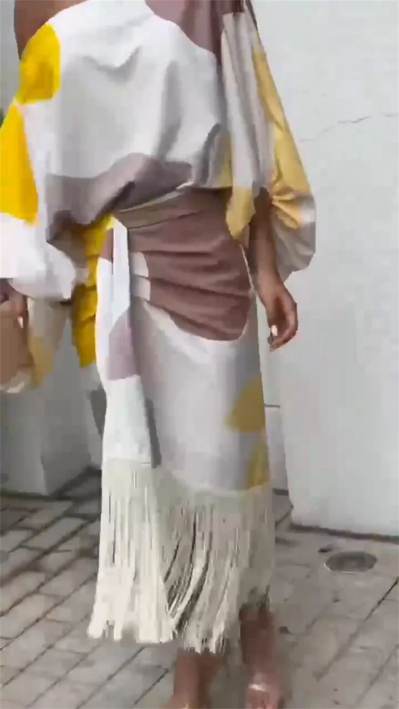 Женская юбка с открытыми плечами Свободный Топ диагональным вырезом и