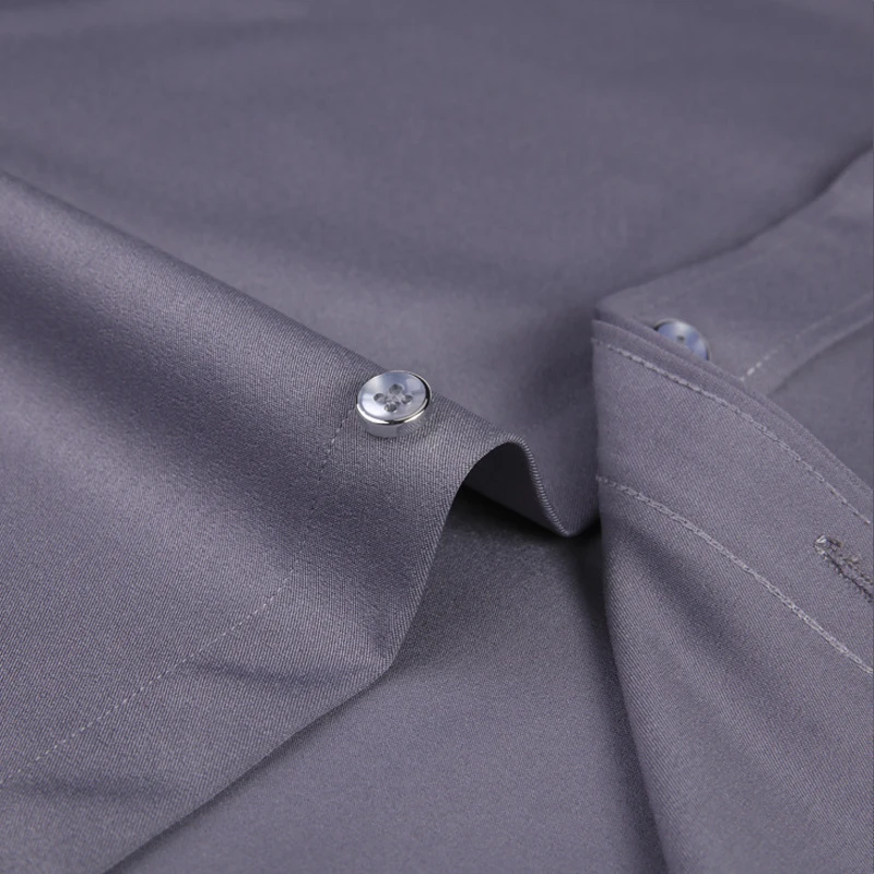 Elastic breathable spring and autumn long sleeve shirt men's iron free new solid business casual shirt slim professional wear