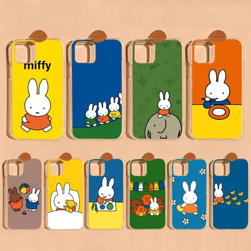 

M-Miffy Cartoon Cute Rabbit Phone Case For iPhone 14 11 12 13 Mini Pro XS Max Cover 6 7 8 Plus X XR SE 2020 Funda Shell