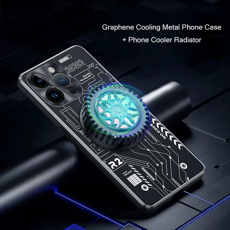 

Aluminum Alloy Heat Dissipation Case for iphone 14 12 11 13 Pro Max Plus Case Graphene Cooling Metal Cover Phone Cooler Radiator