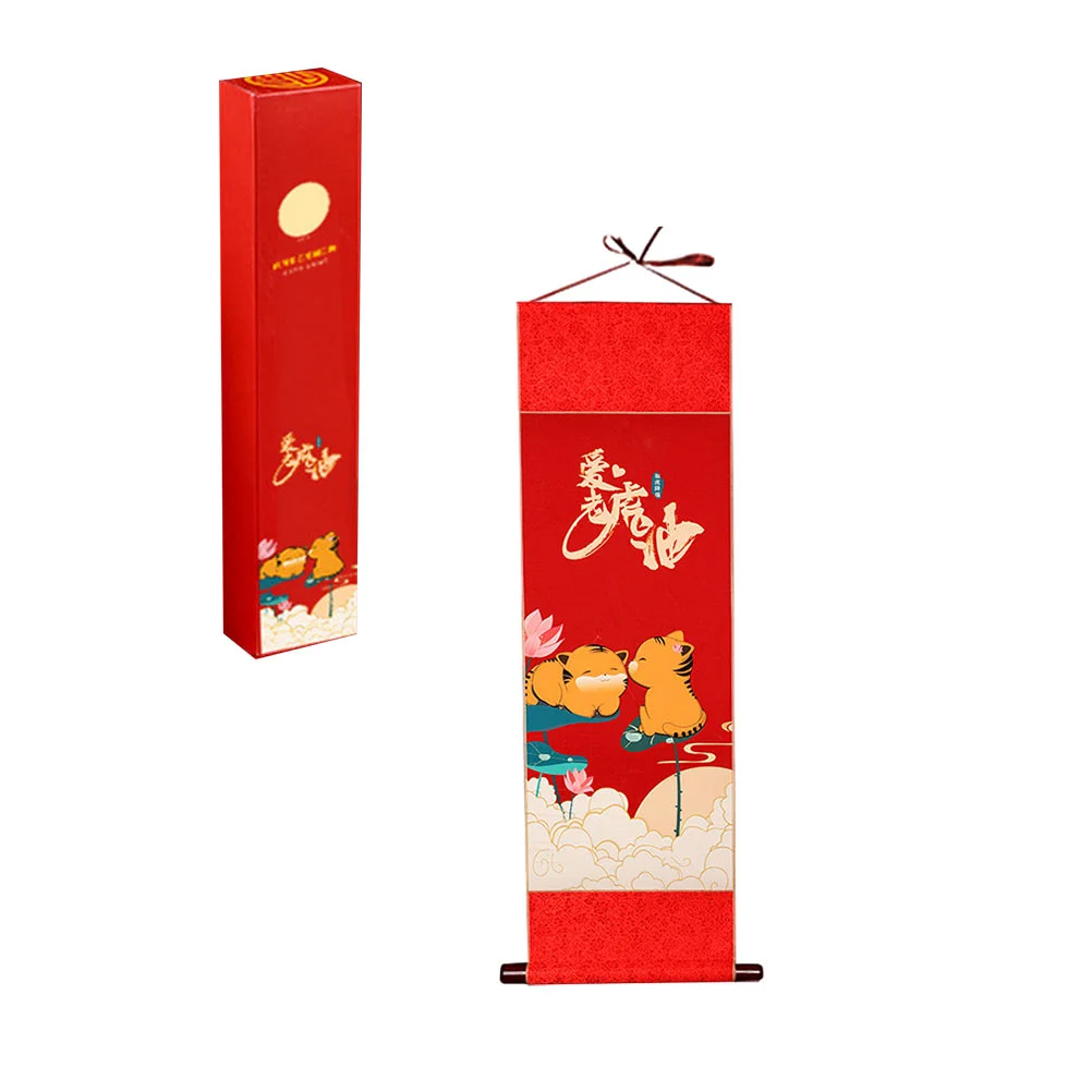 

1 Set Creative Tiger Pattern Painting Pendant New Year Scroll Hanging Painting