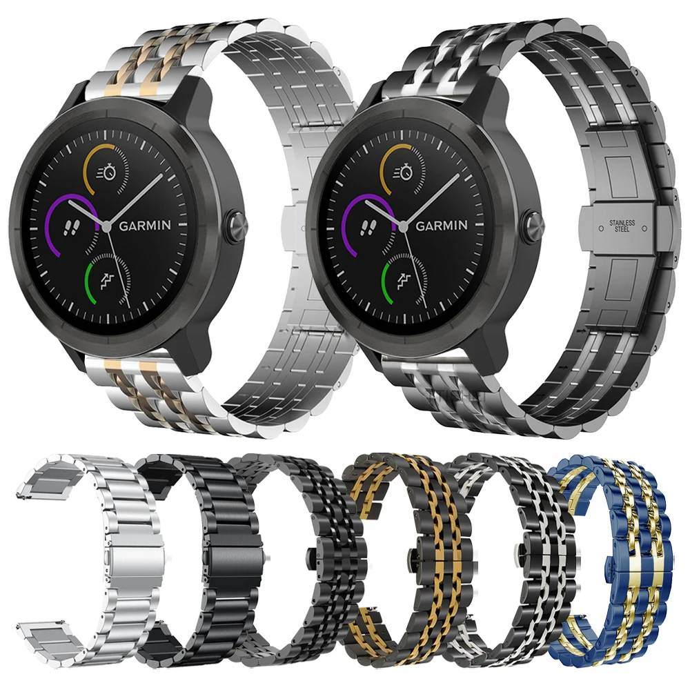 

For Garmin vivoactive 3 Music Wrist Strap Bracelet 20mm Metal stainless steel Band For Garmin vivoactive3 vivomove HR Watchband