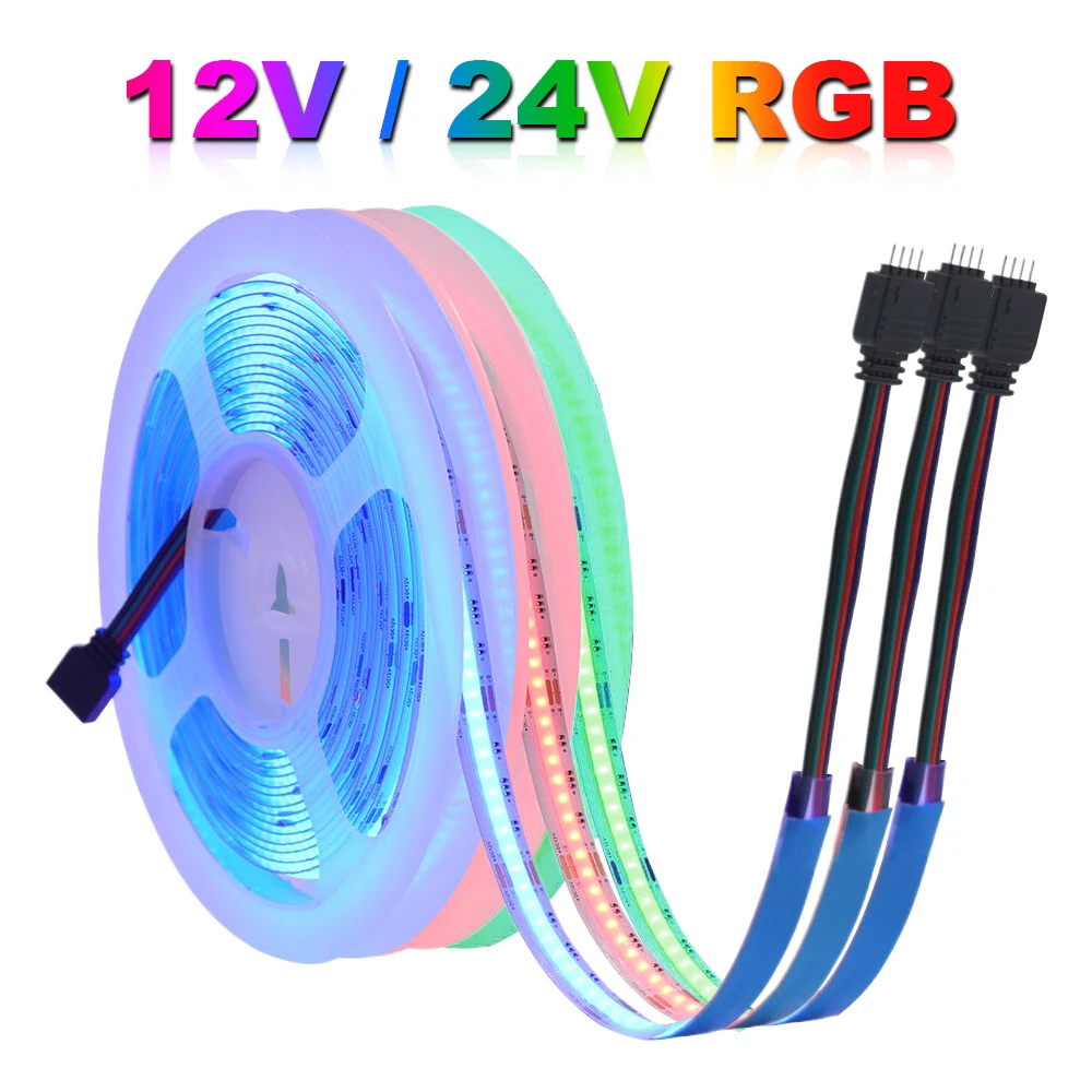 

RAZEND Светодиодная лента RGB COB 576/784/840 светодиодов 12В/24В