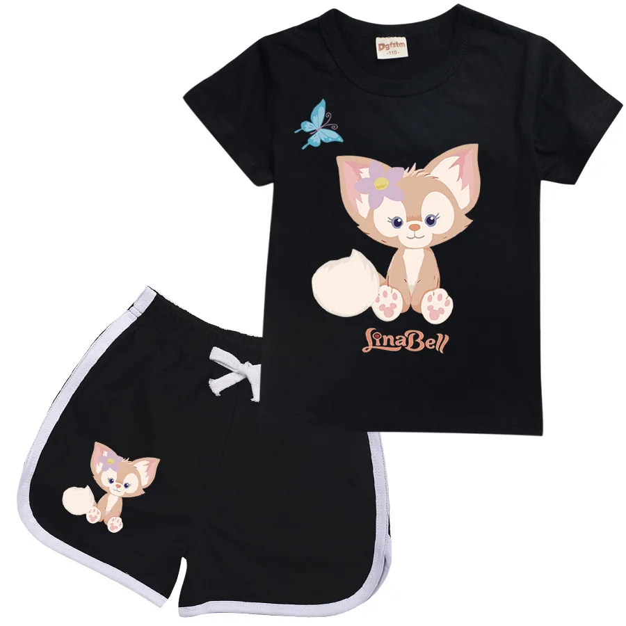

LinaBell Girls Short Sleeve T Shirt Shorts Sports Suit Spanish Baby Clothes Teenage Cute Summer Shirt Set Boys Boutique Outfits