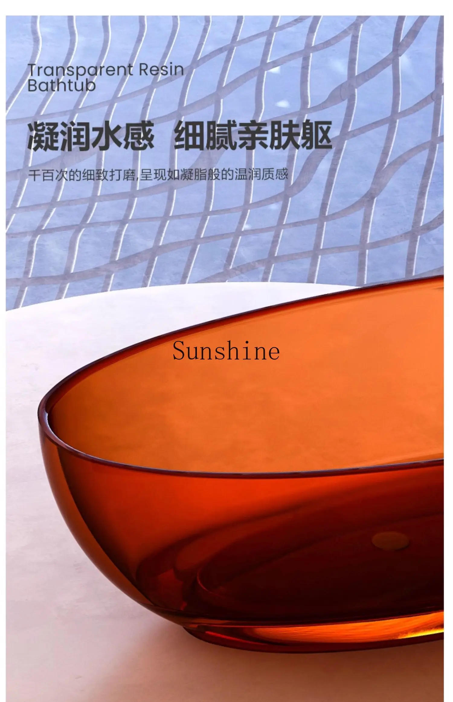 Бытовая независимая ванна для маленькой квартиры из цветного хрустального