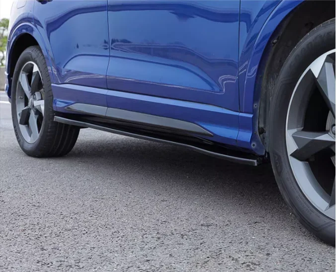 Новинка! Высококачественные глянцевые черные боковые юбки из АБС-пластика для Audi