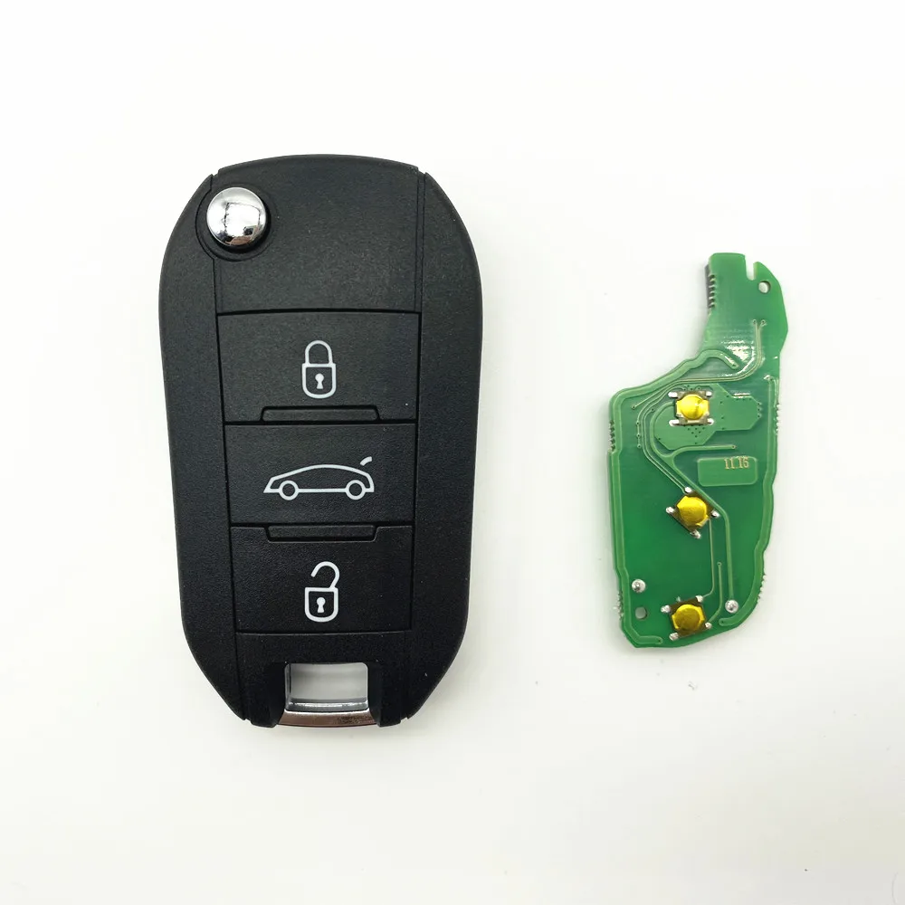 

Новый автомобильный пульт дистанционного управления для Peugeot 208 2008 308 508 Citroen C3 C4 C5 4A AES Chip 433.92FSK сменный флип смарт-управление