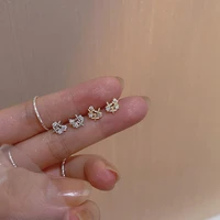 french original stud earrings for women girl new fashion flower handmade elegant ear nails sweet romantic small jewelry