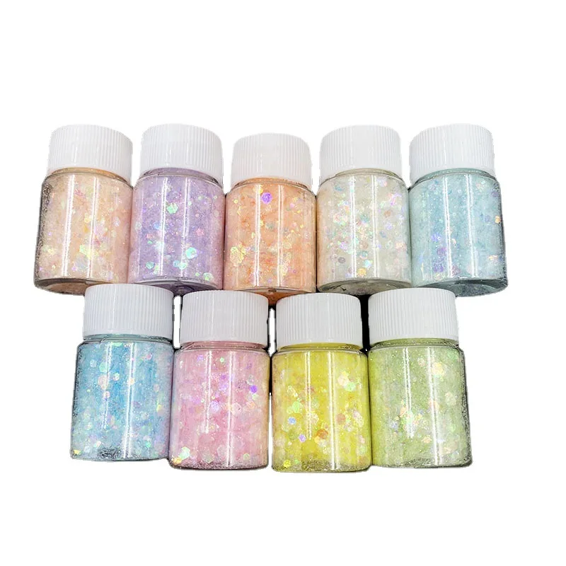 

10G/Jar Nail Art Mermaid Glitter Hexagon Paillette Sequins Flakes Sparkling Holographic Aurora Pigment Powder Manicure Beauty