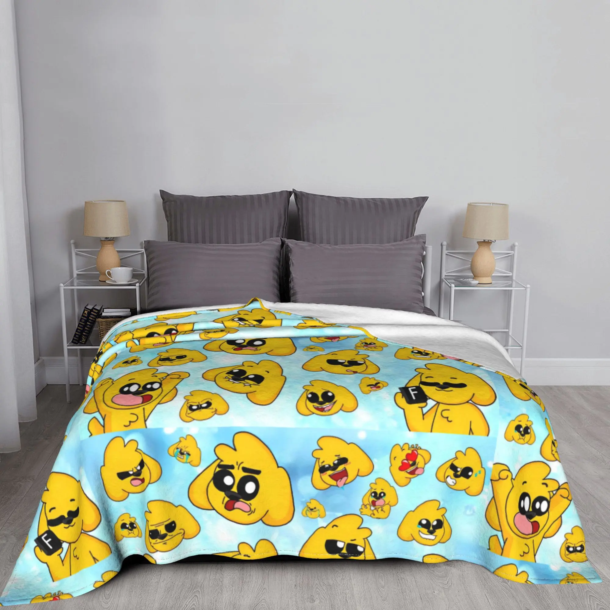 Mikecracks Pattern Fuzzy Blanket Cartoon Awesome Throw Blankets for Bed Sofa Couch 125*100cm Bedspreads